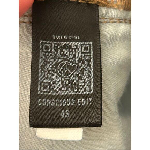 Express 70's Flare Mid-rise jeans sz 4S distressed minimalist rock retro - Picture 7 of 11